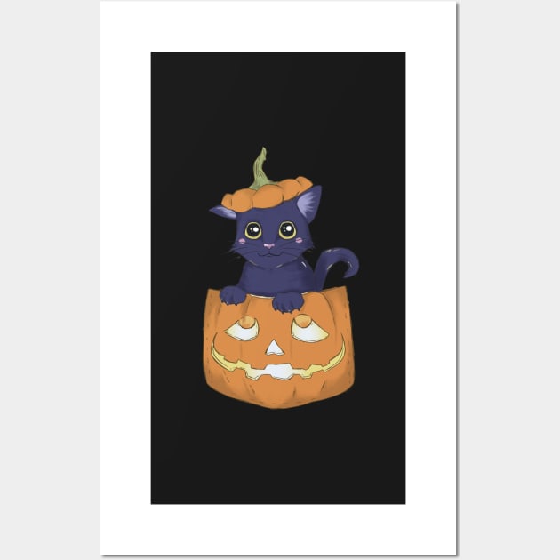 Pocket Cat and Jack-O-Lantern Wall Art by TheGhoulishGarb